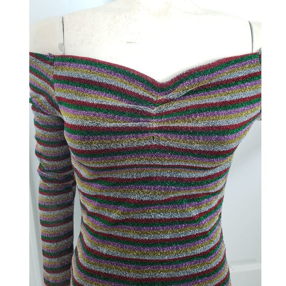 Glitter off-shoulder long sleeve bodysuit BNWT - Picture 5 of 12